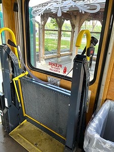 For those requiring assistance board the lead trolley. The second sections are not ADA