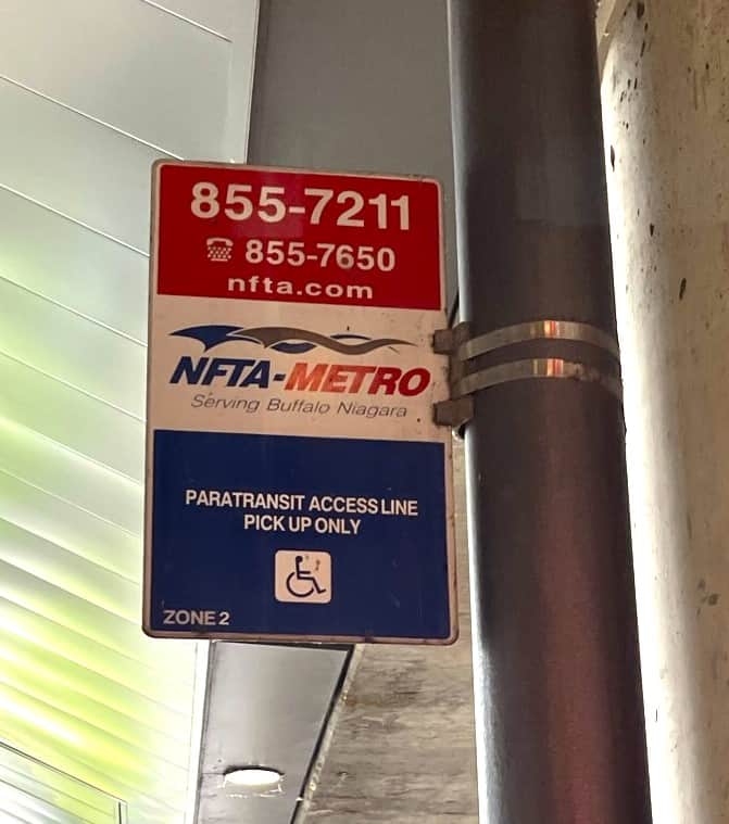 NFTA METRO bus pickup sign 